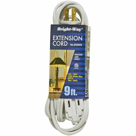 HOWARD BERGER Howard Berger 9 ft. Bright-Way Extension Cord- White EE9W